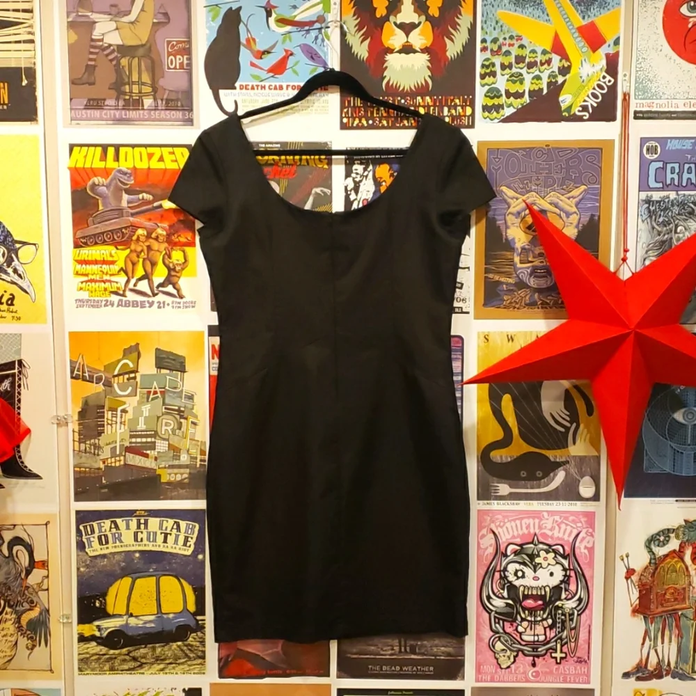 🔥3/$30🔥Bodycon Little Black Dress Sweetheart Stretch Denim - Picture 2 of 6
